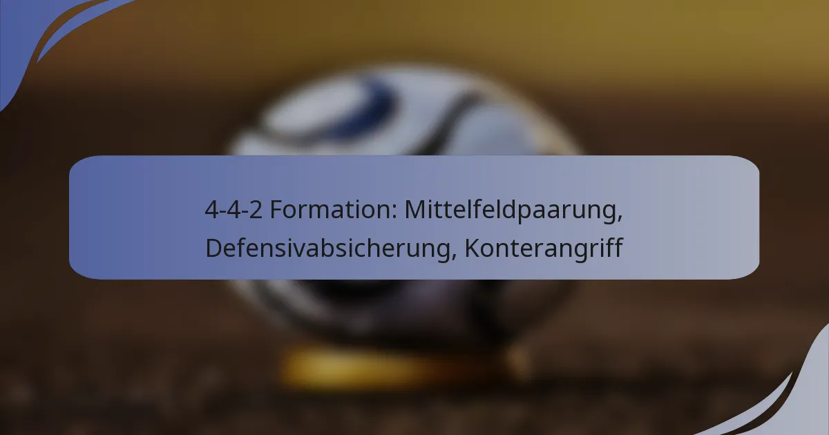 4-4-2 Formation: Mittelfeldpaarung, Defensivabsicherung, Konterangriff