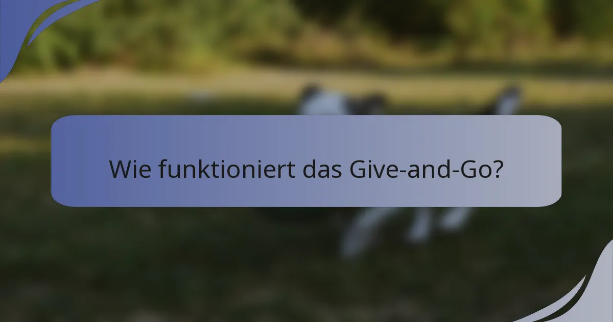 Wie funktioniert das Give-and-Go?
